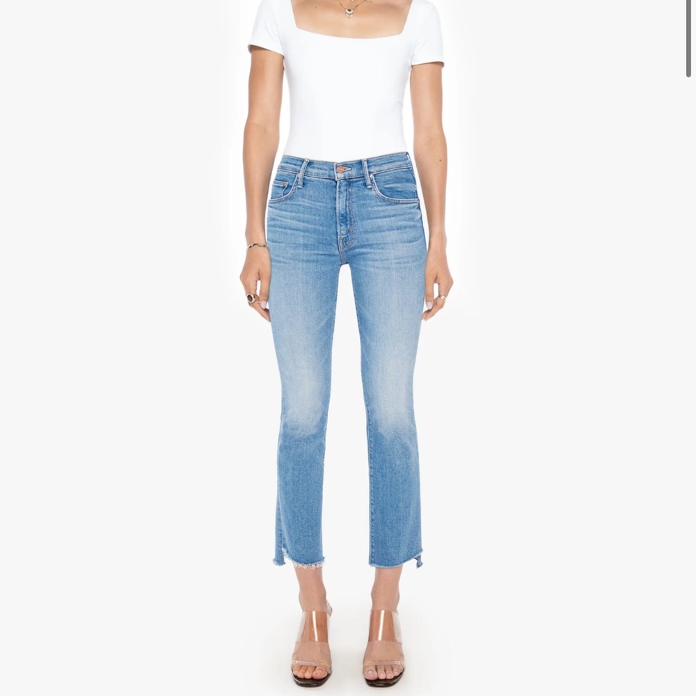 MOTHER Cropped Blue Jeans